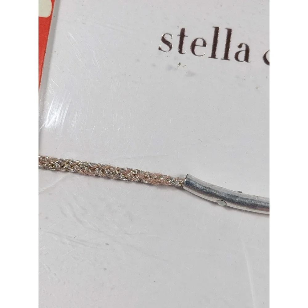 Stella & Dot Sending Kisses Silver Tone Cord Adjustable‎ Bracelet Rose Gold